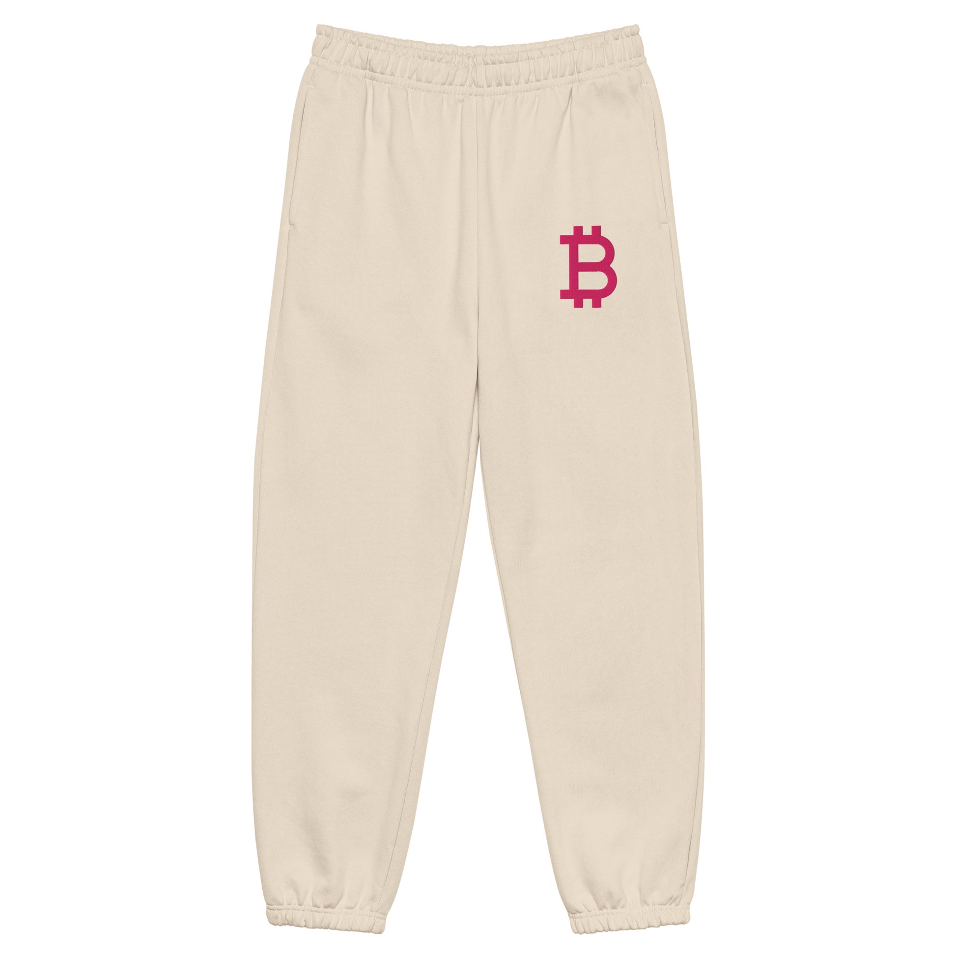 Pink Bitcoin B sweatpants in (dust) by The Orange Habit at SVRN Society