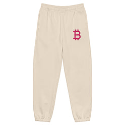 Pink Bitcoin B sweatpants in (dust) by The Orange Habit at SVRN Society