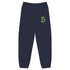 Bitcoin B navy blue sweatpants with green B embroidery at SVRN Society