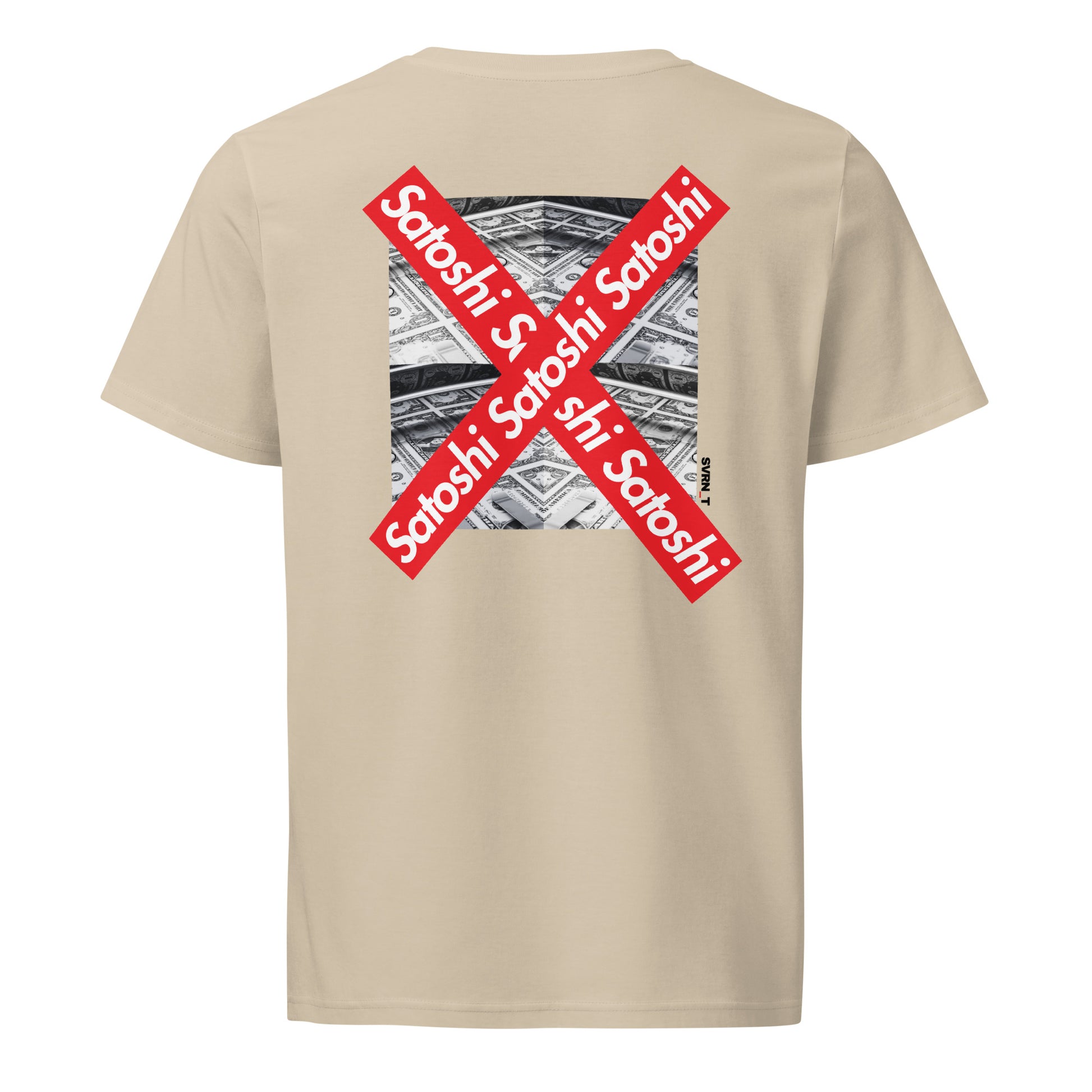 SATOSHI / Organic Bitcoin T-Shirt - SVRN_T - The Orange Habit