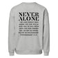 never alone deuteronomy 31 christian bible verse sweatshirt by praise society