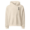 Oversized Heavyweight cream colored Bitcoin Hoodie with black embroidery by SVRNT from the Hoodies collection at The Orange Habit.
