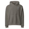 grey bitcoin hoodie with grey embroidered bitcoin logo | the orange habit