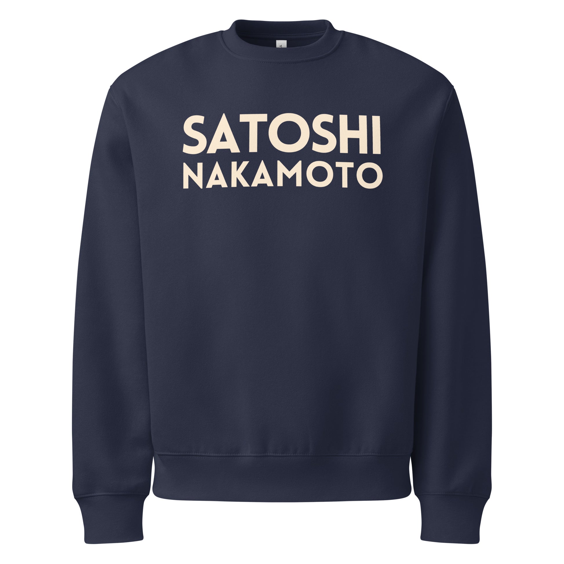Satoshi Nakamoto Oversized Navy Sweatshirt - The Orange Habit
