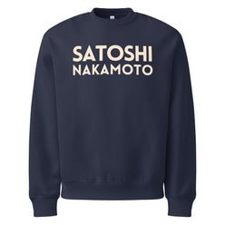 Satoshi Nakamoto Oversized Navy Sweatshirt - The Orange Habit