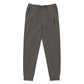 Pigment dyed black premium sweatpants with black embroidered cross by praise society