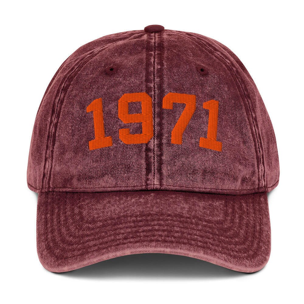 1971 (vintage-maroon) Vintage Bitcoin Hat - SVRN_T Hats - The Orange Habit