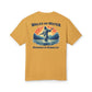 Yellow t-shirt with a graphic of Jesus walking on water and text on a white background